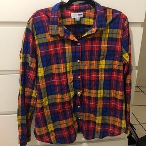 Old navy plaid long sleeve top